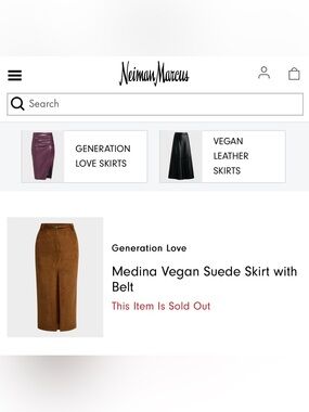 Generation Love Medina Faux Suede Midi Skirt in Caramel SOLD OUT ON REVOLVE & NM